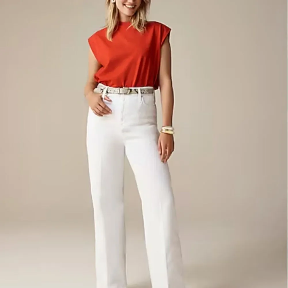 J. Crew BM338 Wide-leg denim trouser in white size 32 NWT